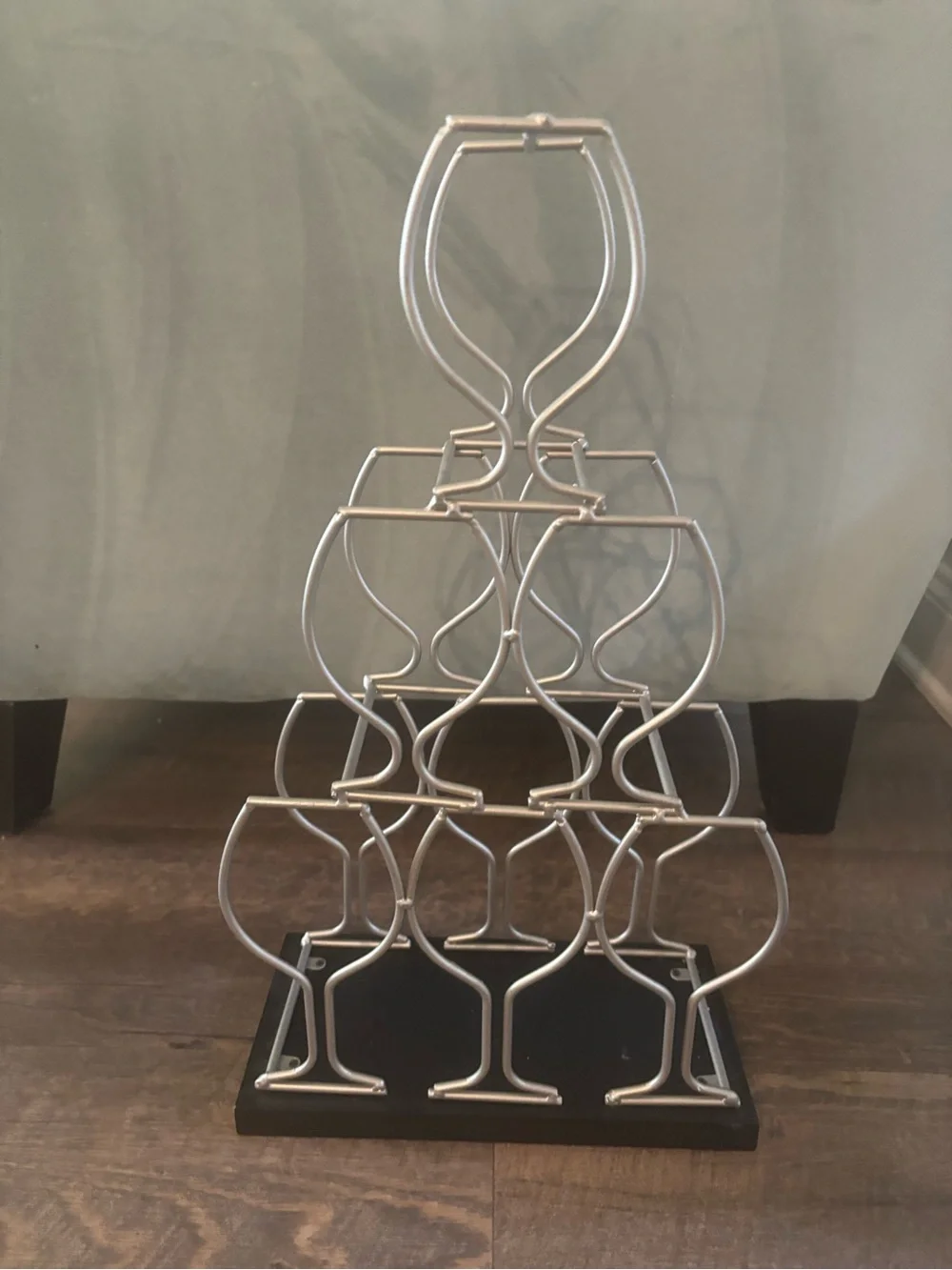 Elegant Silver Wine Bottle Holder / Display Rack